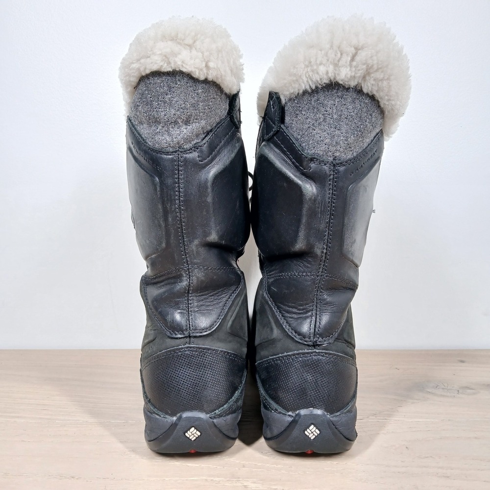 Columbia Boots Womens 7.5 Black Leather Tall Waterproof Winter Snow - Picture 4 of 10